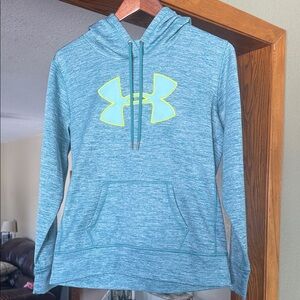 Girl’s Under Armour Teal Hoodie with Neon Logo